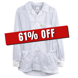 ESD Jacket X-Small White with Knit Cuff (Clearance)
