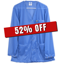 ESD V-Neck X-Small Blue with Snap Cuff (Clearance)